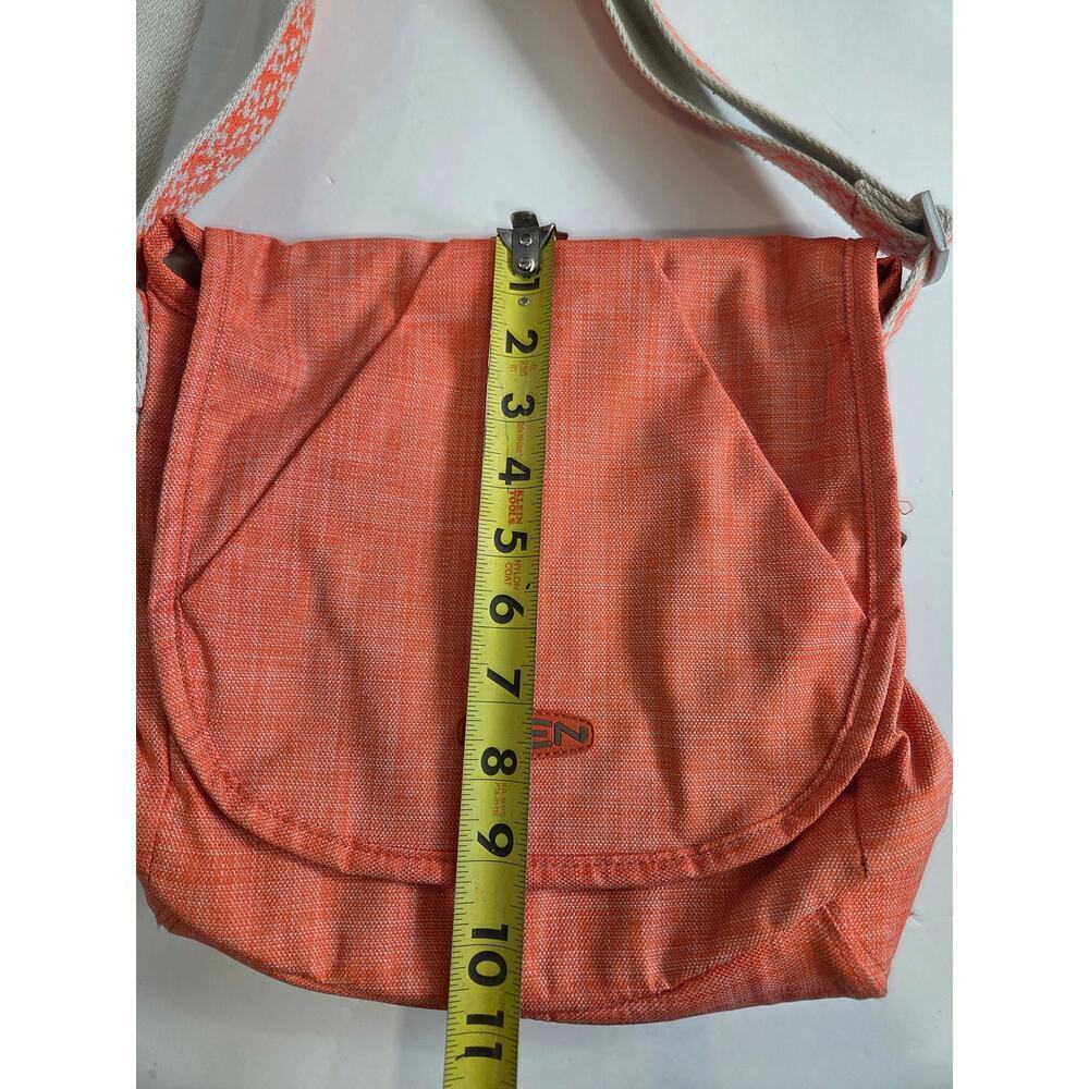 KEEN Crossbody Bag Purse Cross Hatch Coral Canvas Embroidered Strap - Picture 2 of 8